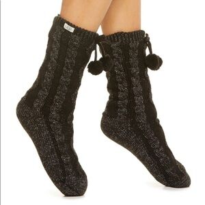 UGG Pom Metallic Fleece Lined Crew Socks